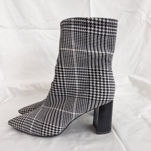 Jeffrey Campbell Coma W11 Neoprene Houndstooth Block Heel boots - Picture 3 of 8